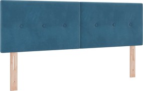 vidaXL Κρεβάτι box spring με στρώμα Μπλε 160 x 200 cm Βελούδο