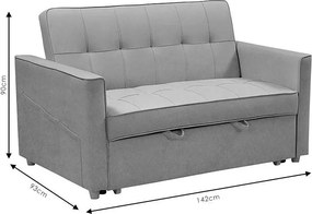 Καναπές - Kρεβάτι Commit 2θέσιος Ύφασμα Ανθρακί 142x93x90 εκ. 142x93x90 εκ.