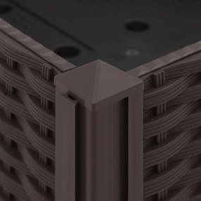 vidaXL Κήπος Γλαστράκι με Ροδάκια Καφέ 120 x 40 x 29 εκ PP