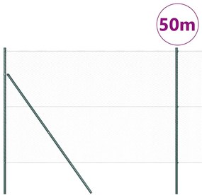 vidaXL Εξαγωνικός Φράκτης Πράσινος 1.6 x 50 μ Χάλυβας