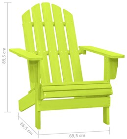 vidaXL Καρέκλα Κήπου Adirondack Πράσινη από Μασίφ Ξύλο Ελάτης