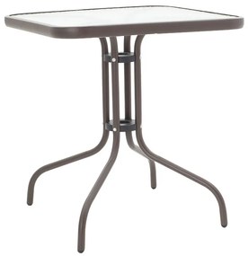 Τραπέζι Watson pakoworld μέταλλο καφέ-γυαλί 70x70x70εκ Model: 130-000032