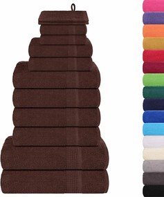 vidaXL Σετ Πετσετών 12 Τεμαχίων FROGN Καφέ 360 γρ./μ²