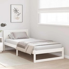vidaXL Σκελετός Κρεβατιού Λευκό 90 x 190 cm Μασίφ ξύλο πεύκου