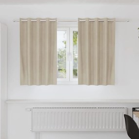 vidaXL Κουρτίνες με κουρτίνες 2 pcs Κρεμ 140 x 140 cm Βελούδο