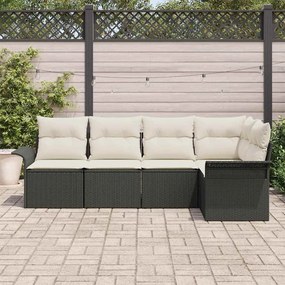 vidaXL Σετ Καναπέ Κήπου με μαξιλάρι 5 pcs Μαύρο Πολυ ράταν