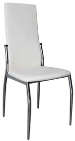 Καρέκλα Fresh K/D Χρώμιο / Pvc Εκρού . Διάσταση: 45x52x100cm (Σετ 4 ΤΕΜ)