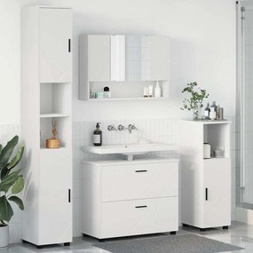 vidaXL Σετ Επίπλων Μπάνιου με συρτάρι 4 pcs Λευκό 30 x 35 x 192 εκ.