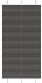 vidaXL Πλισέ περσίδα Μαύρο 105x200 cm Πλάτος υφάσματος 104,4 cm