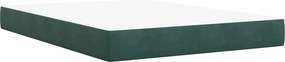 vidaXL Κρεβάτι box spring με στρώμα Σκούρο Πράσινο 140 x 190 cm