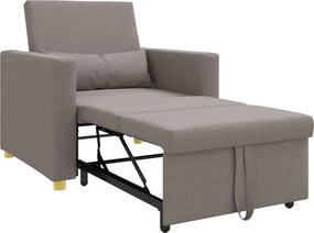 vidaXL Καναπές Κρεβάτι Μονό Taupe ύφασμα