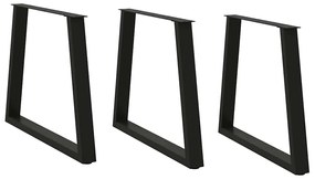 vidaXL Πόδια Τραπεζαρίας Σχήματος V 3 τεμ. Μαύρο 70x(72-73,3) εκ. Ατσάλι