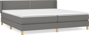 vidaXL Κρεβάτι Boxspring με Στρώμα Σκούρο Γκρι 200x200 εκ. Υφασμάτινο