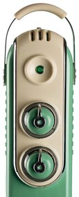 Καλοριφέρ λαδιού Ariete VINTAGE 0837/14, 1500W, 7 πτερύγια, 15 m2, 3 επίπεδα, περιστρεφόμενες ρόδες 360 μοιρών, Λαβή, Πράσινο