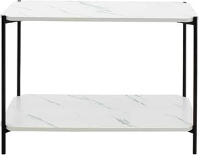 Βοηθητικό τραπέζι Mara MDF λευκό μαρμάρου-μαύρο 80x40x55cm