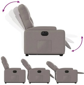 vidaXL Πολυθρόνα Ηλεκτρική Ανακλ.Taupe Υφασμάτινη