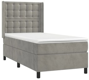 ΚΡΕΒΑΤΙ BOXSPRING ΜΕ ΣΤΡΩΜΑ ΑΝΟΙΧΤΟ ΓΚΡΙ 80X200 ΕΚ. ΒΕΛΟΥΔΙΝΟ 3132885