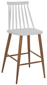 Σκαμπώ Μπαρ Μεσαίου Ύψους HM9300.01 43x45x97cm White Μέταλλο,Πολυπροπυλένιο