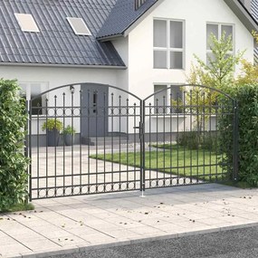 vidaXL Πύλη Φράχτη ASSEN 401 x 224,5 εκ. Ατσάλι Γκρι Κλειδώσιμο