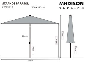 Madison Ομπρέλα Κήπου Corsica Εκρού 200 x 250 εκ.