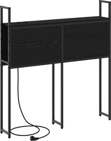 vidaXL Κεφαλάρι Αποθήκης με Σταθμό Φόρτισης με ράφι Μαύρη δρυς 98 cm