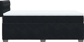 vidaXL Κρεβάτι Boxspring με Στρώμα Μαύρο Single Βελούδινο