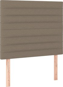 vidaXL Κρεβάτι Boxspring με Στρώμα Taupe 90x190 εκ.Υφασμάτινο