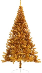 vidaXL Χριστουγεννιάτικο Δέντρο Τεχνητό Μισό με Βάση Χρυσό 240 εκ. PET