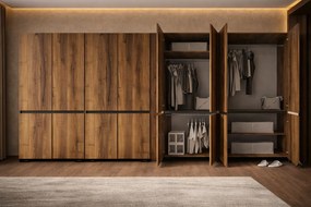 Ντουλάπα Καρυδί / Ανθρακί DREFRES 180x52x210