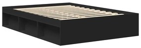vidaXL Πλαίσιο Κρεβατιού Μαύρο 135x190 εκ. Double