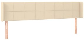 vidaXL Κεφαλάρι Κρεβατιού LED Κρεμ 203x16x78/88 εκ. Υφασμάτινο