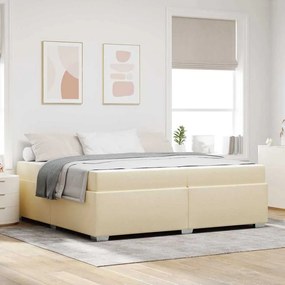 vidaXL Σκελετός Κρεβατιού με στρώμα Κρεμ 200 x 200 cm ύφασμα