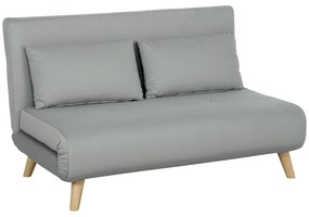 HOMCOM Καναπές-κρεβάτι, Πολυθρόνα-κρεβάτι, Καναπές, συμπεριλαμβανομένων 2 μαξιλαριών, βελούδινη εμφάνιση, 130 x 78 x 79 cm, Ανοιχτό γκρι