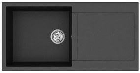 Helika Tesa SQT 103 Ένθετος Γρανιτένιος Νεροχύτης Μ100xΠ50cm Μαύρος