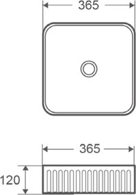 Karag LT 2286 - Επιτραπέζιος νιπτήρας 36x36