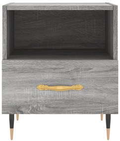 vidaXL Κομοδίνα 2 τεμ. Γκρι Sonoma 40 x 35 x 47,5 εκ. Επεξεργ. Ξύλο