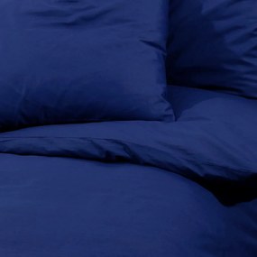 Σετ Παπλωματοθήκης Ναυτικό Μπλε 200 x 200 εκ. Βαμβακερό 136143