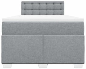vidaXL Κρεβάτι Boxspring με Στρώμα Ανοιχτό Γκρι 120x190 εκ. Υφασμάτινο