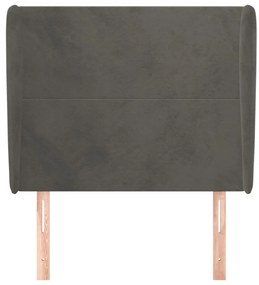 vidaXL Κεφαλάρι με Πτερύγια Σκούρο Γκρι 83x23x118/128 εκ. Βελούδινο