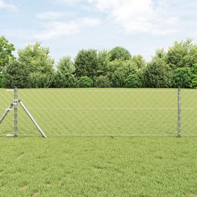 vidaXL Περίφραξη Αλυσίδας με 7 Πόλους 0.8x10 m Γαλβανισμένο Ατσάλι