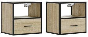 vidaXL Επίτοιχα κομοδίνα 2 τεμάχια Sonoma Oak 40x31x39,5 cm