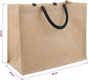 vidaXL Τσάντες από γιούτα 5 Φυσικό και Μαύρο 42 x 33 x 19 εκ