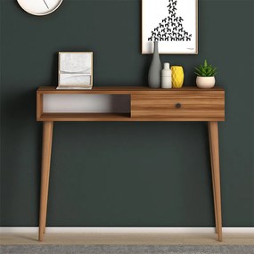 Κονσόλα Napoli Megapap χρώμα καρυδί 90x29x88εκ.