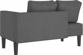 vidaXL Ανάκλιντρο Σκούρο Γκρι Υφασμάτινο με Μαξιλάρια