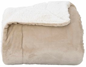 vidaXL Κουβέρτα Μπεζ 130 x 150 cm Μαλλί