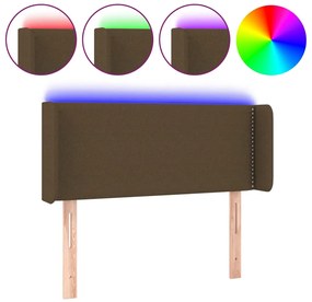 vidaXL Κεφαλάρι Κρεβατιού LED Σκούρο Καφέ 103x16x78/88 εκ. Υφασμάτινο