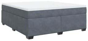 ΚΡΕΒΑΤΙ BOXSPRING ΜΕ ΣΤΡΩΜΑ ΣΚΟΥΡΟ ΓΚΡΙ 180X200 ΕΚ. ΒΕΛΟΥΔΙΝΟ 3285300