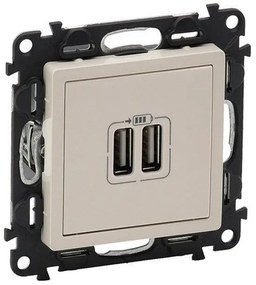 Πρίζα Φόρτισης USB Διπλή σε 3 χρώματα Valena Life Legrand-753212-Ivory/Κρεμ 753212