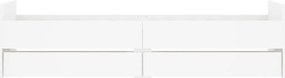 vidaXL Πλαίσιο Κρεβατιού με Συρτάρια Χωρίς Στρώμα Λευκό 100x200 εκ.