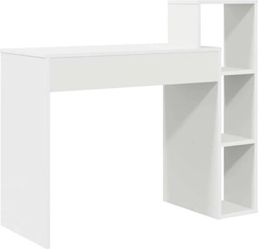 vidaXL Γραφείο με ράφι Λευκό 100 x 40 x 90 cm Επεξεργασμένο ξύλο